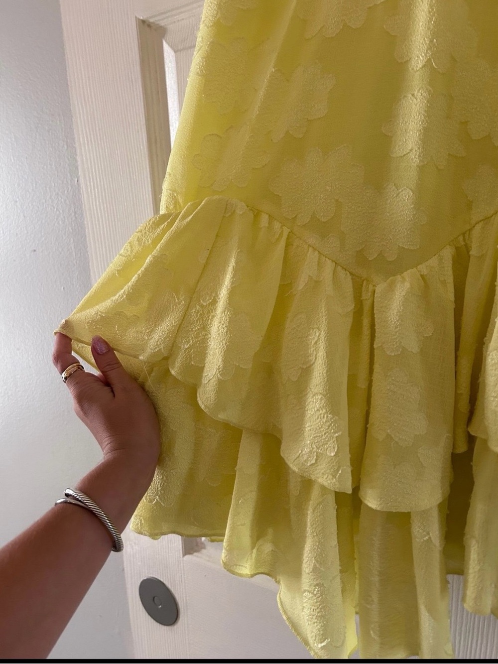 Target Yellow Asymmetrical Ruffle Slip Dress - Picture 2 of 3